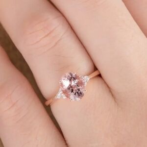 NEW 18k Goldplated & Lab Grown Pink Diamond Rose Gold Ring